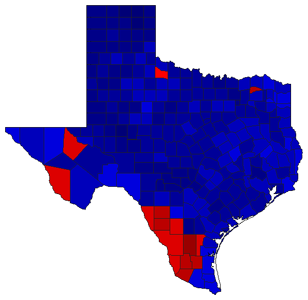 1998 Texas County Map of General Election Results for Governor