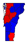1998 Vermont County Map of General Election Results for Lt. Governor