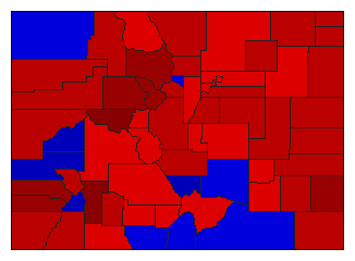 1998 Colorado County Map of Democratic Primary Election Results for Governor