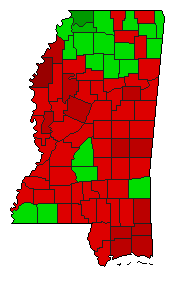1999 Mississippi County Map of General Election Results for Initiative