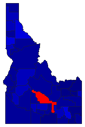 2000 Idaho County Map of General Election Results for President