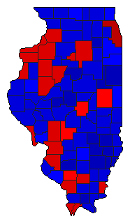 2000 Illinois County Map of General Election Results for President