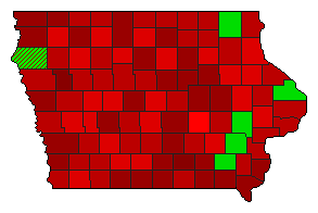 2000 Iowa County Map of Democratic Primary Election Results for President