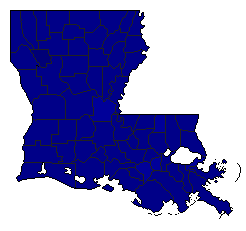 2000 Louisiana County Map of Republican Primary Election Results for President