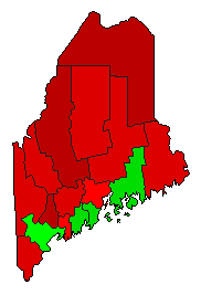 2000 Maine County Map of Democratic Primary Election Results for President