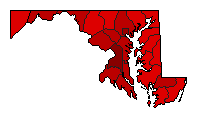 2000 Maryland County Map of Democratic Primary Election Results for President