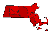 2000 Massachusetts County Map of Democratic Primary Election Results for President