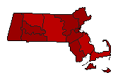 2000 Massachusetts County Map of General Election Results for Senator