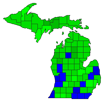 2000 Michigan County Map of Republican Primary Election Results for President