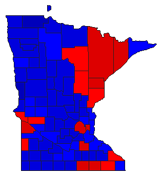 2000 Minnesota County Map of General Election Results for President