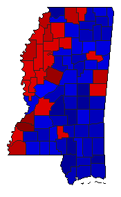 2000 Mississippi County Map of General Election Results for President