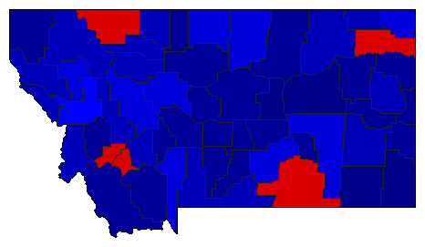2000 Montana County Map of General Election Results for President