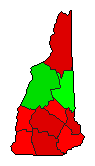 2000 New Hampshire County Map of Democratic Primary Election Results for President