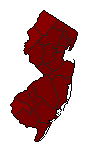 2000 New Jersey County Map of Democratic Primary Election Results for President
