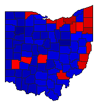 2000 Ohio County Map of General Election Results for President