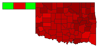 2000 Oklahoma County Map of Democratic Primary Election Results for President