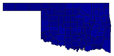 2000 Oklahoma County Map of Republican Primary Election Results for President