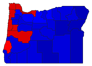 2000 Oregon County Map of General Election Results for Attorney General