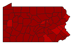 2000 Pennsylvania County Map of Democratic Primary Election Results for President