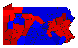 2000 Pennsylvania County Map of General Election Results for State Auditor