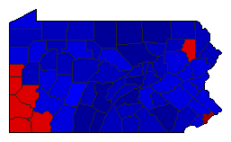 2000 Pennsylvania County Map of General Election Results for Senator