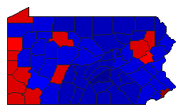 2000 Pennsylvania County Map of General Election Results for State Treasurer