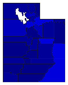 2000 Utah County Map of General Election Results for President