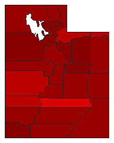 2000 Utah County Map of Democratic Primary Election Results for President