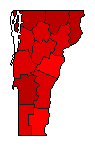 2000 Vermont County Map of Democratic Primary Election Results for President