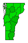 2000 Vermont County Map of Republican Primary Election Results for President