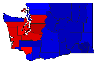 2000 Washington County Map of General Election Results for President