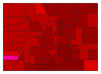 2000 Colorado County Map of Democratic Primary Election Results for President