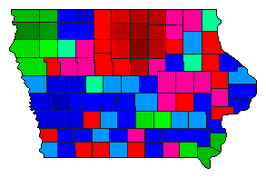 2002 Iowa County Map of Republican Primary Election Results for Governor