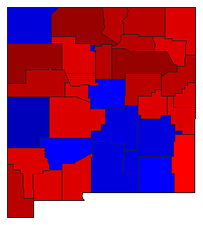 2002 New Mexico County Map of General Election Results for Governor