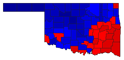 2002 Oklahoma County Map of General Election Results for Senator