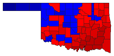 2002 Oklahoma County Map of General Election Results for Governor