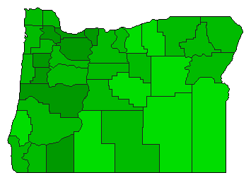 2002 Oregon County Map of General Election Results for Initiative
