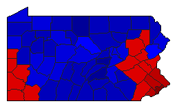 2002 Pennsylvania County Map of General Election Results for Governor