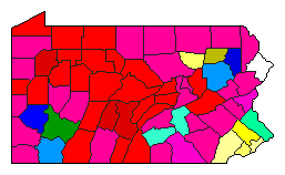 2002 Pennsylvania County Map of Democratic Primary Election Results for Lt. Governor