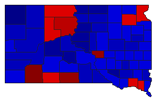 2002 South Dakota County Map of General Election Results for Governor