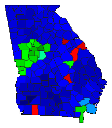 2004 Georgia County Map of Republican Primary Election Results for Senator