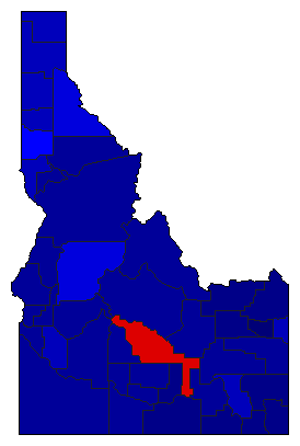 2004 Idaho County Map of General Election Results for President