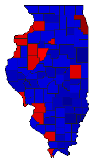 2004 Illinois County Map of General Election Results for President