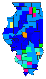 2004 Illinois County Map of Republican Primary Election Results for Senator
