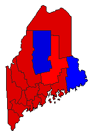 2004 Maine County Map of General Election Results for President
