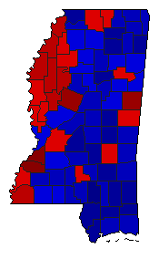 2004 Mississippi County Map of General Election Results for President