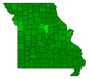 2004 Missouri County Map of Open Primary Election Results for Referendum