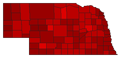 2004 Nebraska County Map of Democratic Primary Election Results for President