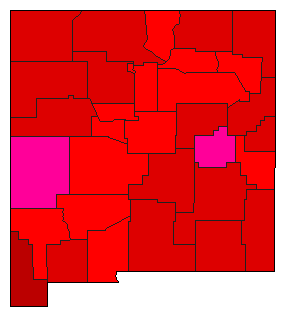 2004 New Mexico County Map of Democratic Primary Election Results for President