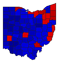 2004 Ohio County Map of General Election Results for President